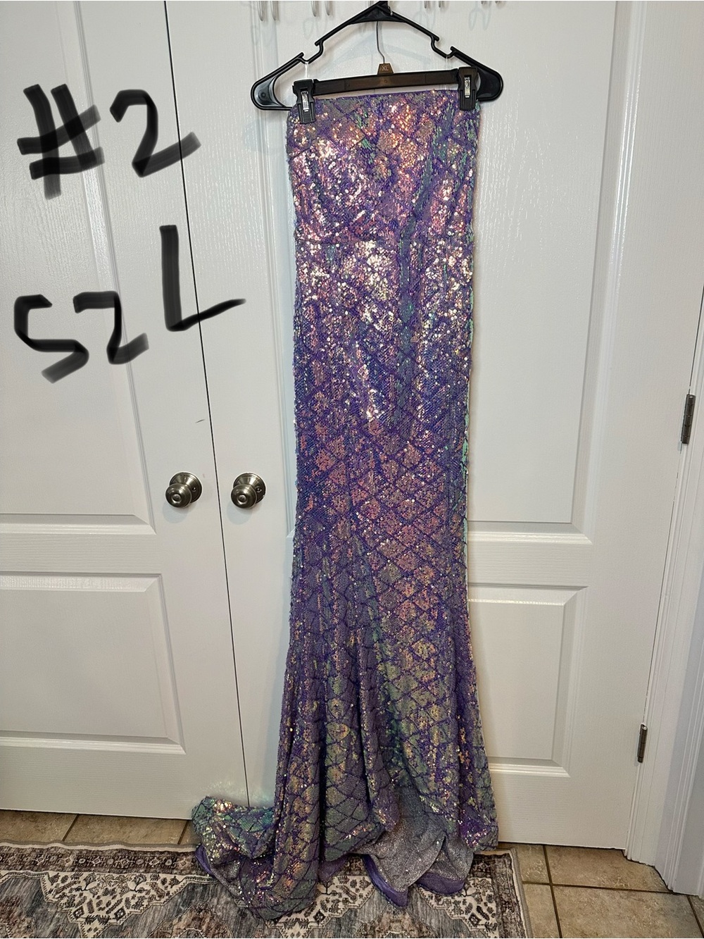 Iridescent Purple Sequin Mermaid Gown
